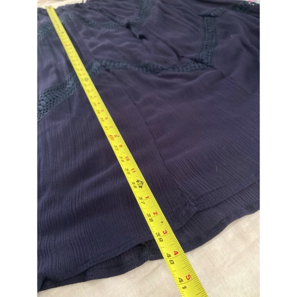 Solitaire Navy Blue Maxi Skirt Crochet & Tassel Details Size XL NEW - Picture 8 of 13